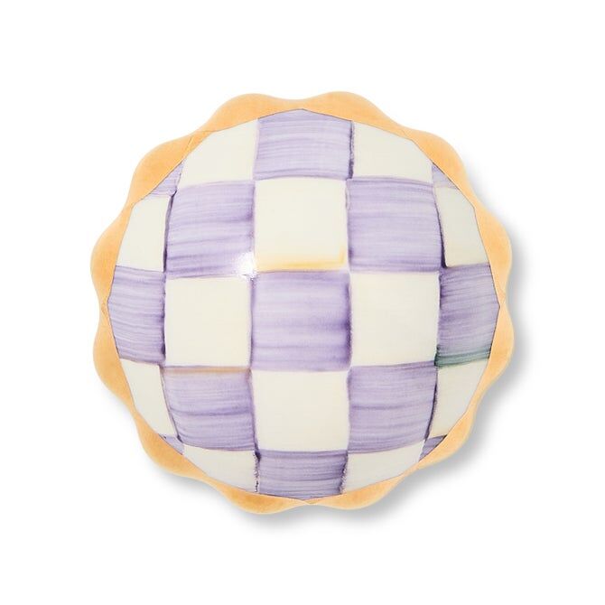 Violet Check Petit Four Round Knob