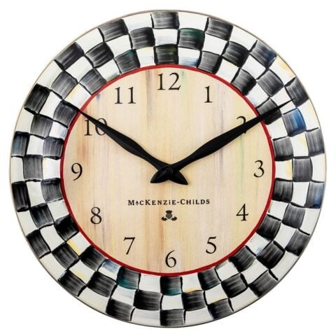 Courtly Check Enamel Clock