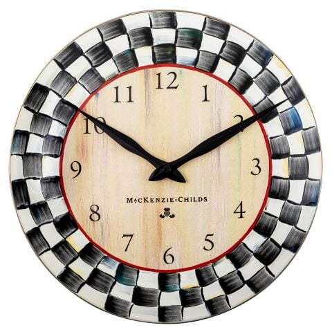 Courtly Check Enamel Clock