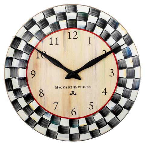 Courtly Check Enamel Clock