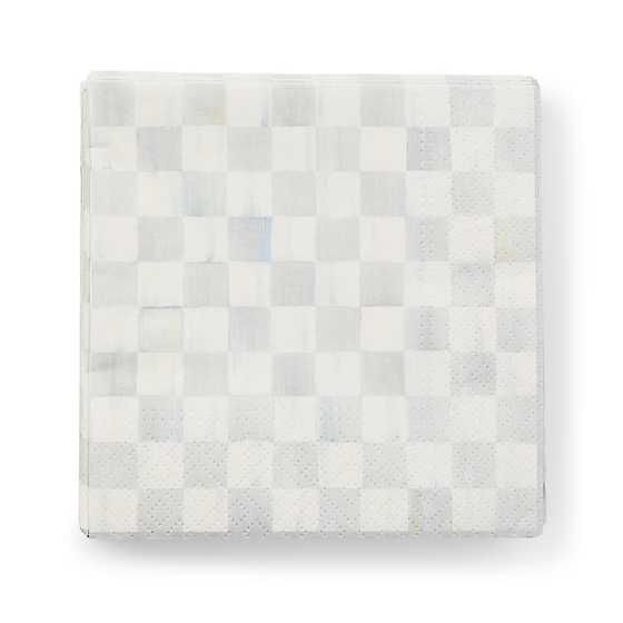 Sterling Check Cocktail Paper Napkins