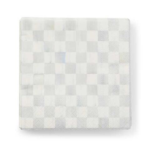 Sterling Check Cocktail Paper Napkins