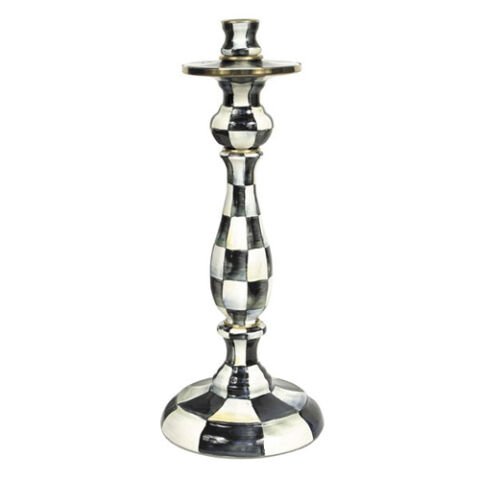 Courtly Check Large Enamel Candlestick