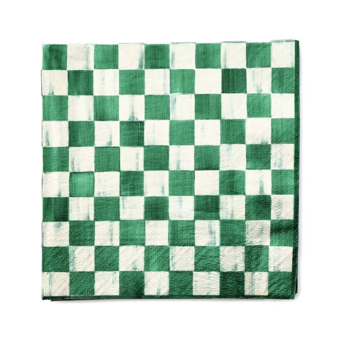 Emerald Check Dinner Paper Napkins