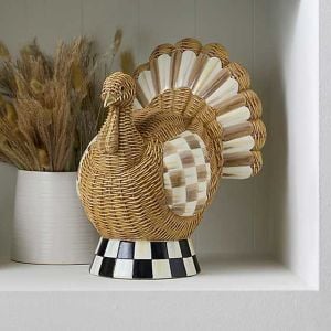 Autumnology Check Basket Weave Turkey Figurine