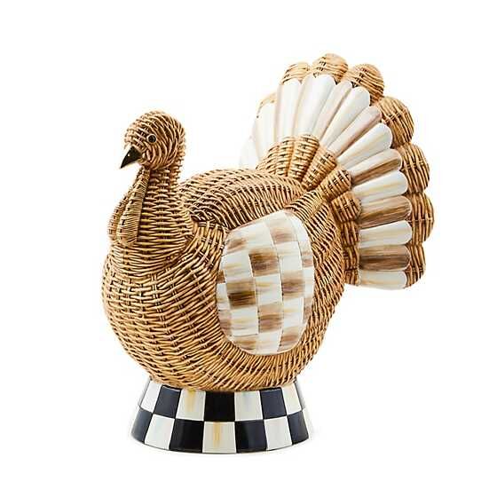Autumnology Check Basket Weave Turkey Figurine