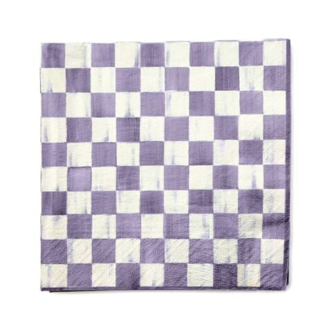 Violet Check Dinner Paper Napkins