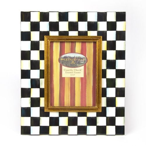 Courtly Check Enamel Frame - 5'' x 7''
