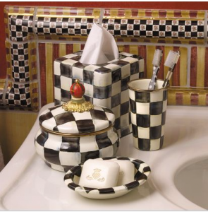 Courtly Check Enamel Boutique Tissue Box Cover