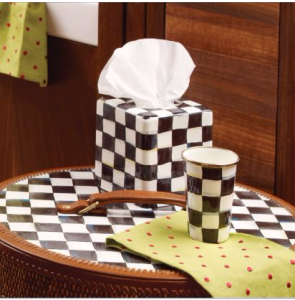 Courtly Check Enamel Boutique Tissue Box Cover