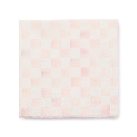 Rosy Check Cocktail Paper Napkins