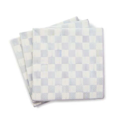 Sterling Check Luncheon Paper Napkins