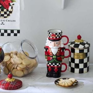 Classic Courtly Nutcracker Stacking Mugs, Set of 3