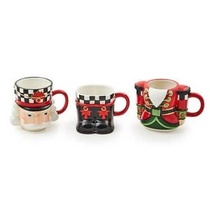 Classic Courtly Nutcracker Stacking Mugs, Set of 3