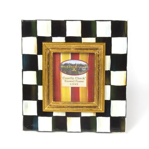 Courtly Check Enamel Frame - 2.5'' x 3''