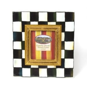 Courtly Check Enamel Frame - 2.5'' x 3''