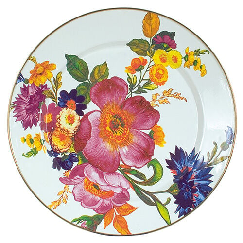 Flower Market Charger Plate White