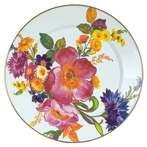 Flower Market Charger Plate White