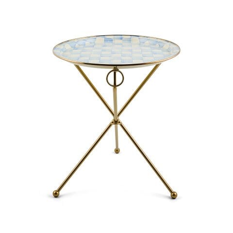 Sky Check Enamel Tilt Accent Table