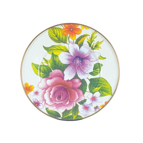 Flower Market Salad Dessert Plate White