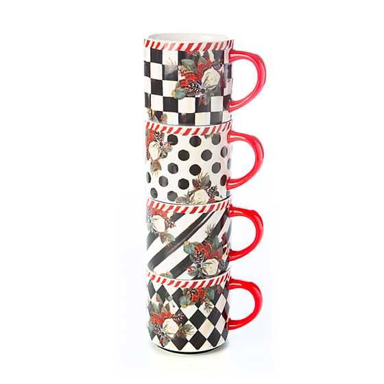 Scottish Bouquet Stacking Mugs - Set of 4