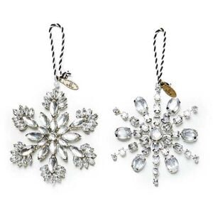 Crystal Palace Snowflake Ornaments, Set of 2