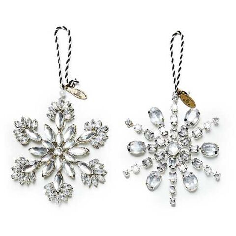 Crystal Palace Snowflake Ornaments, Set of 2