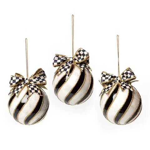 Striped Swirl Capiz Ornaments, Set of 3