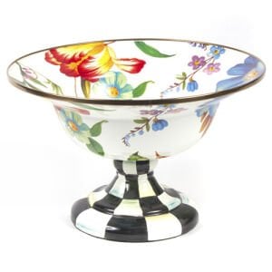 White Flower Market Large Compote