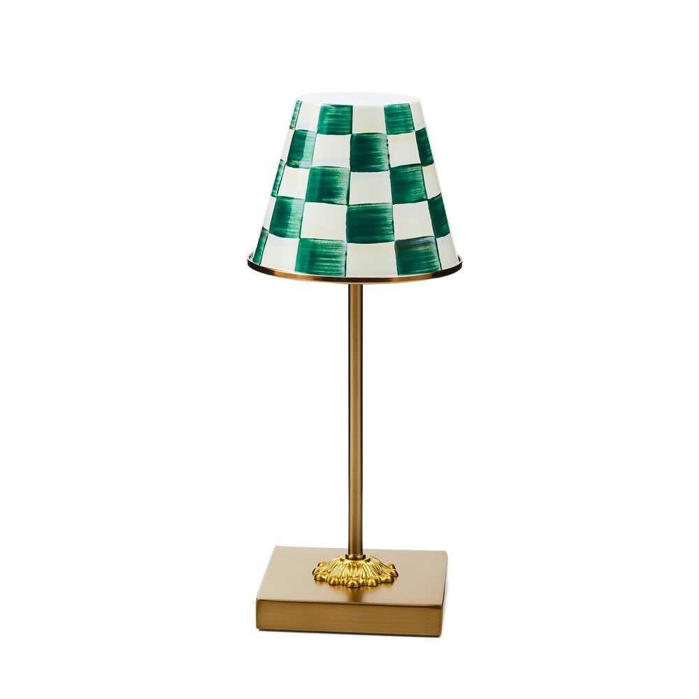 Emerald Check LED Rechargeable Cafe Table Lamp