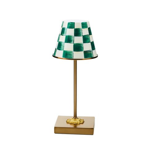 Emerald Check LED Rechargeable Cafe Table Lamp