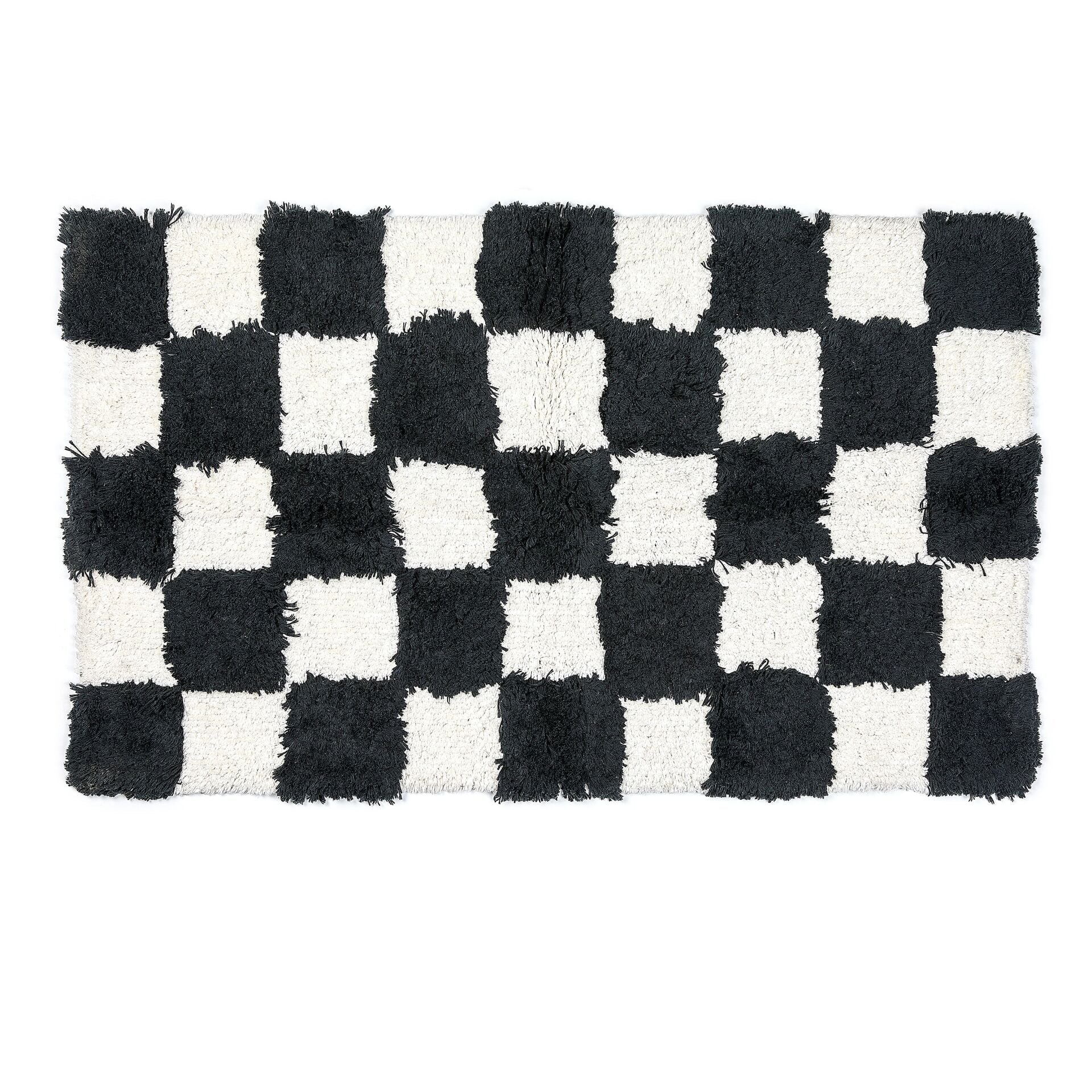 Checkerboard Black Bath Rug