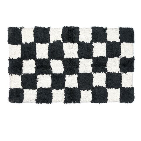 Checkerboard Black Bath Rug