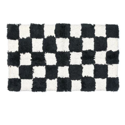 Checkerboard Black Bath Rug