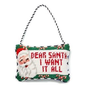 Needlepoint Santa Ornament