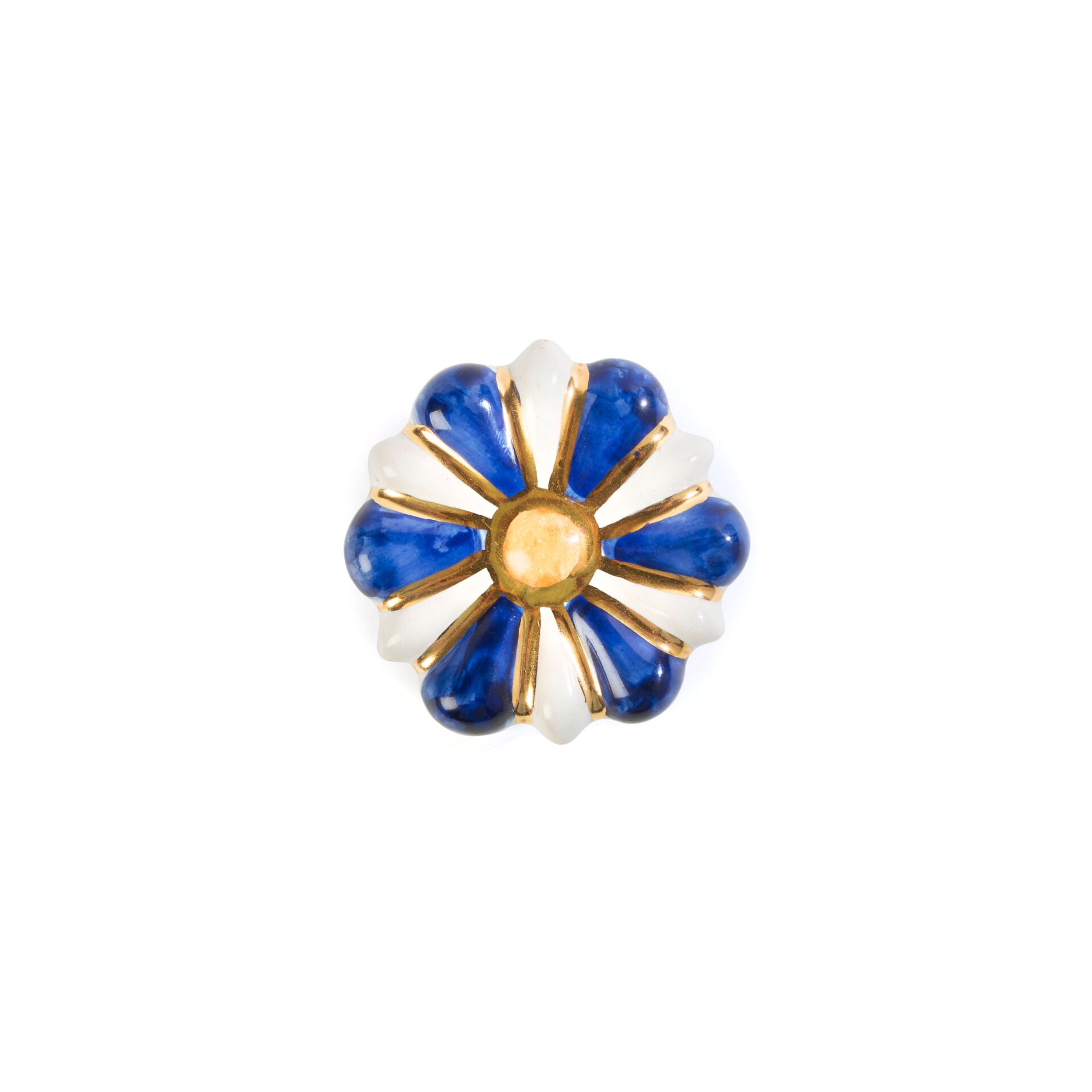 Flower Power Knob - Blue & White