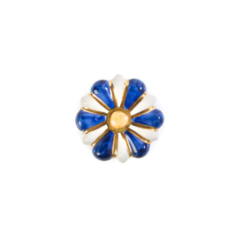 Flower Power Knob - Blue & White