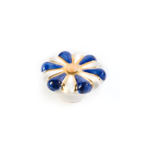 Flower Power Knob - Blue & White