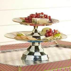 Flower Market Pedestal Platter - White