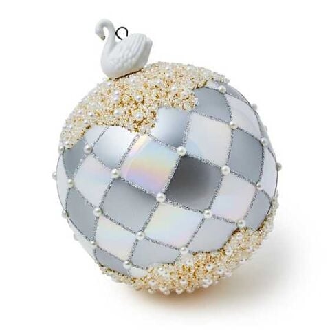 Crystal Palace Swan Jumbo Glass Ball Ornament