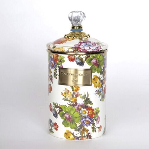 Flower Market Large Canister - White