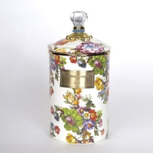Flower Market Large Canister - White