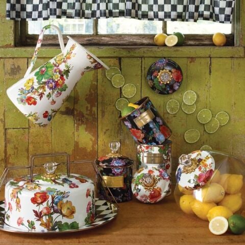 Flower Market Large Canister - White