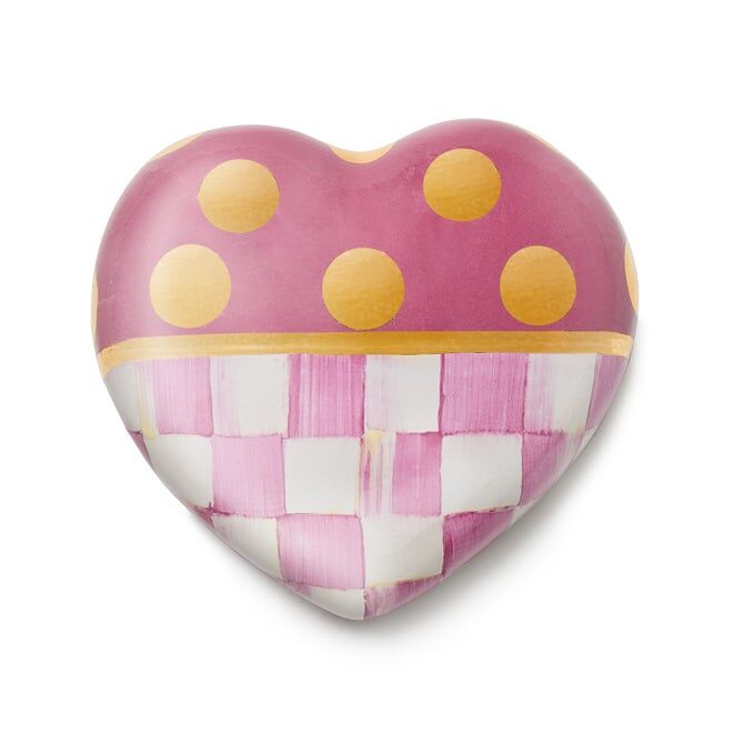 Pink Dotty Heart Ceramic Decor
