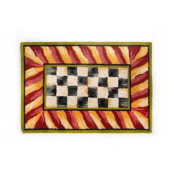 Courtly Check Red & Gold 2' x 3' Rug