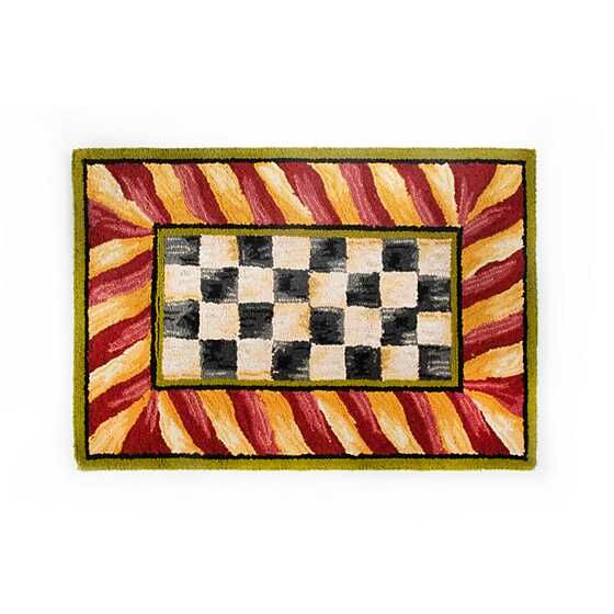 Courtly Check Red & Gold 2' x 3' Rug