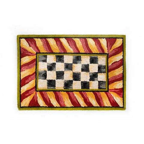 Courtly Check Red & Gold 2' x 3' Rug