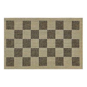 Black Check 2' x 3' Indoor/Outdoor Rug