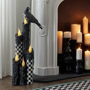 Courtly Check Jumbo Melting Candle Cluster With Crow