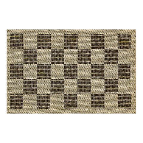 Black Check 2' x 3' Indoor/Outdoor Rug